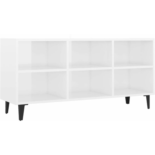 Tv Cabinet with Metal Legs High Gloss White 103.5x30x50 cm Vidaxl White
