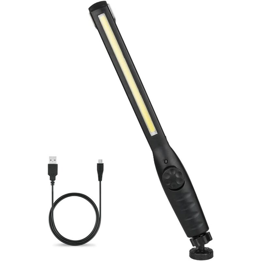 Emergency Work Light, USB Rechargeable Emergency Inspection Light, COB Flashlight with Magnet Base and Hanging Hook for DIY, Work, Walk, Fishing,