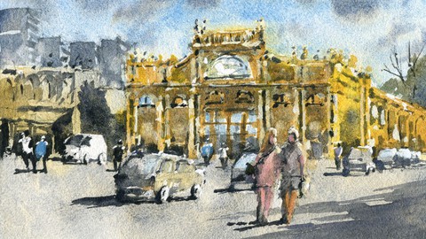 Urban Landscapes in Watercolor - Melbourne, Victoria (QVM)