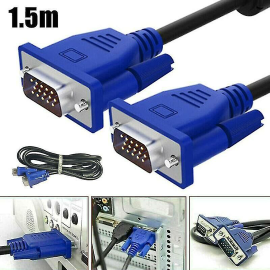 Thsinde - 1.5M vga Cables High Resolution svga 15 Pin pc to tft Monitor lcd tv Adapters