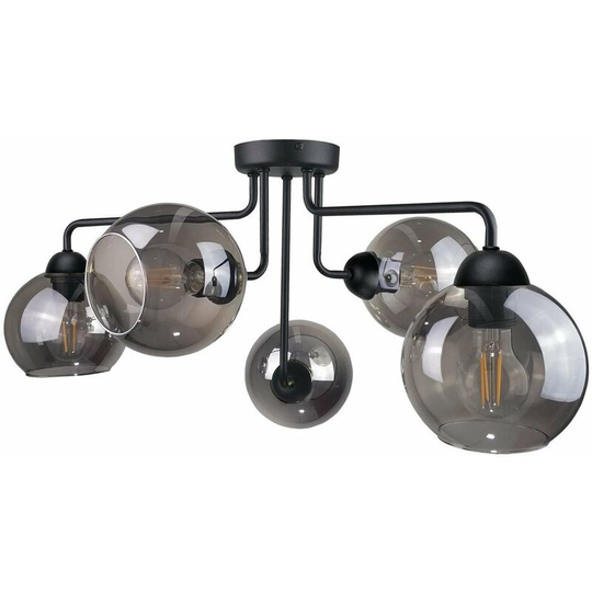 Keter Cosmo Multi Arm Semi Flush Ceiling Light Black, 50cm, 3x E27