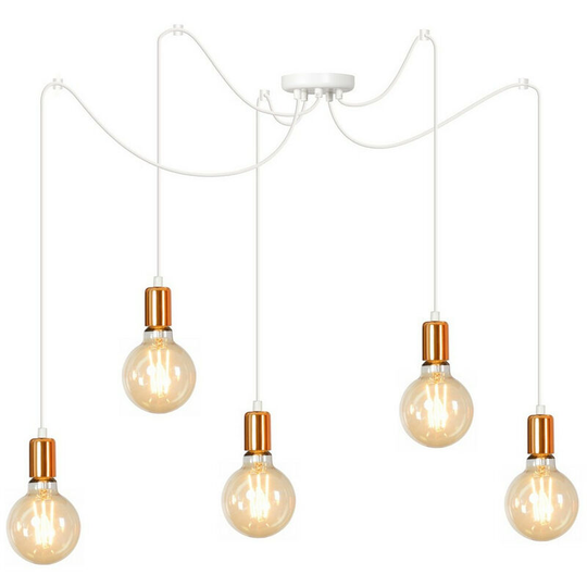 Emibig Lighting - Emibig Spark White Cluster Pendant Ceiling Light 5x E27