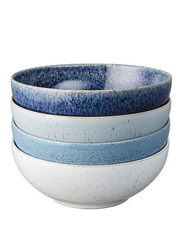 Denby Studio Blue 4-Piece Coupe Cereal Bowl Set