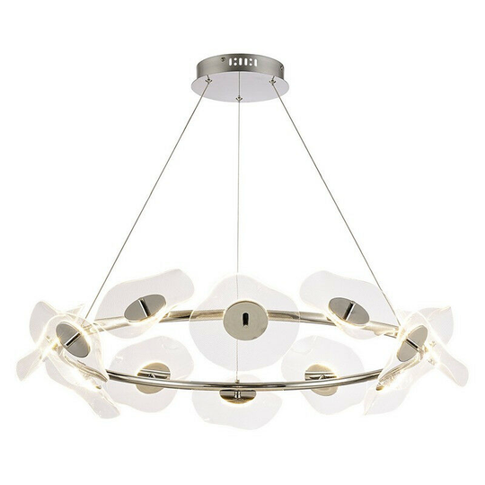 Luminosa Amsterdam Ring Ceiling Pendant, 12 Light 6W led, 4000K, 4600lm, Polished Chrome