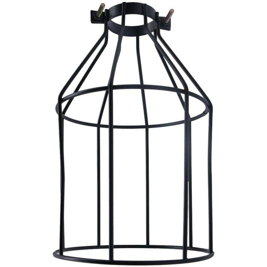 Aougo - Vintage Lamp Shade, Metal Bulb Guard Lamp Cage, Industrial Retro Birdcage Lamp Guard Open Style Black Pendant Wire Lamp for Pendant Lights