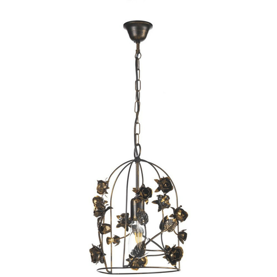 Onli Carolina Flower Design Wire Frame Pendant Ceiling Light, Bronze