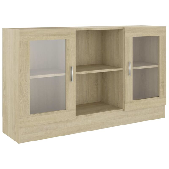 Vitrine Cabinet Sonoma Oak 120x30.5x70 cm Engineered Wood Vidaxl Brown