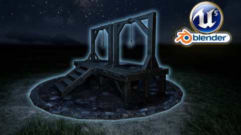 Blender to Unreal Engine 5 3D Props Medieval Gallows