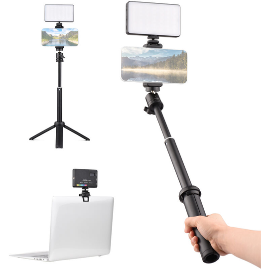 Andoer - W140 rgb led Video Light Kit Pocket Video Conference Lighting CRI95+ 2500K-9000K Dimmable 20 Lighting Effects with Desktop Tripod Ballhead