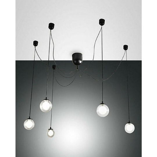 Fabas Luce Blog led Cluster Pendant Ceiling Light Black Glass