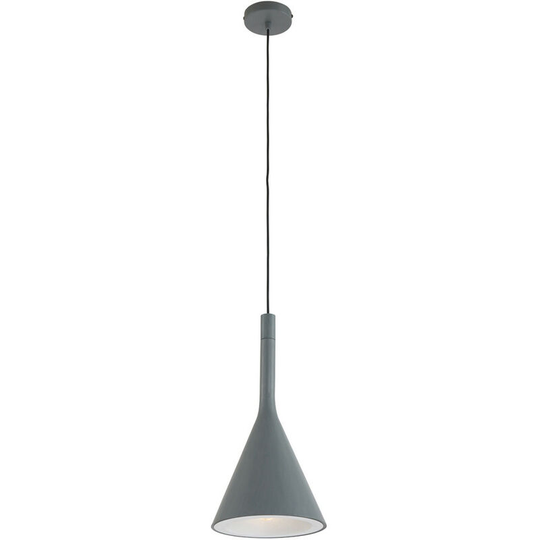 Sienna Cornucopia Dome Pendant Ceiling Lights Grey Matt, Inside Silver