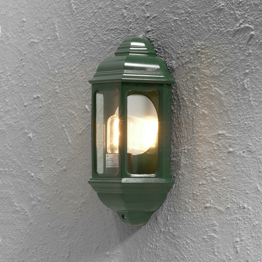 Konstsmide Cagliari Outdoor Simple Lantern Flush Wall Light - Green, IP43