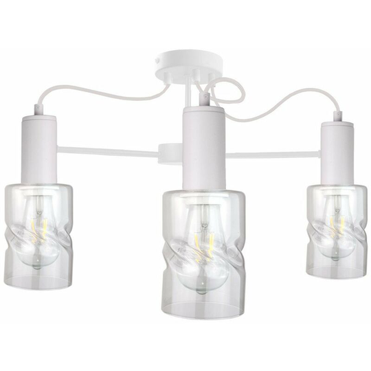 Keter Inger Multi Arm Semi Flush Ceiling Light White, 60cm, 3x E27