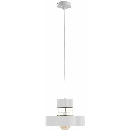 Keter Bossi Wire Dome Pendant Ceiling Light Gold, White, 30cm, 1x E27