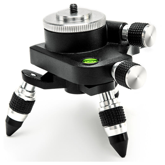 Laser Level Adapter, Aluminum alloy tripod, 1/4 inch and 5/8 inch thread to fit most laser levels, 360 degree rotatable base