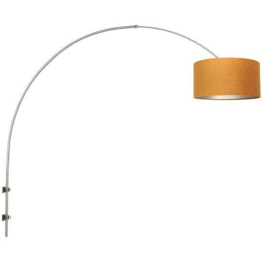 Sienna Sparkled Light Wall Lamp with Shade Brushed Steel, Velvet Gold