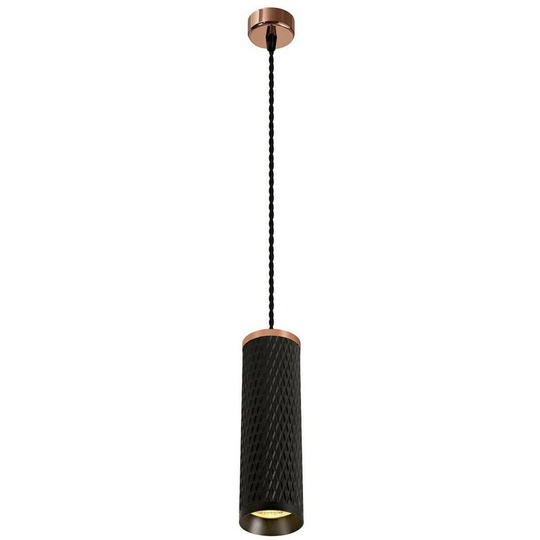 1 Light 20cm Ceiling Pendant Light GU10, Rose Gold, Sand Black - Luminosa Lighting