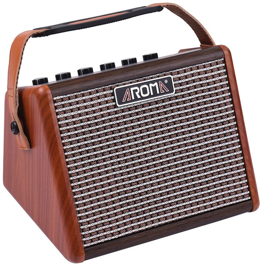 AROMA AG-15A 15W Portable Acoustic Guitar Amplifier Amp BT Speaker Built-in Rechargeable Battery with Microphone Interface