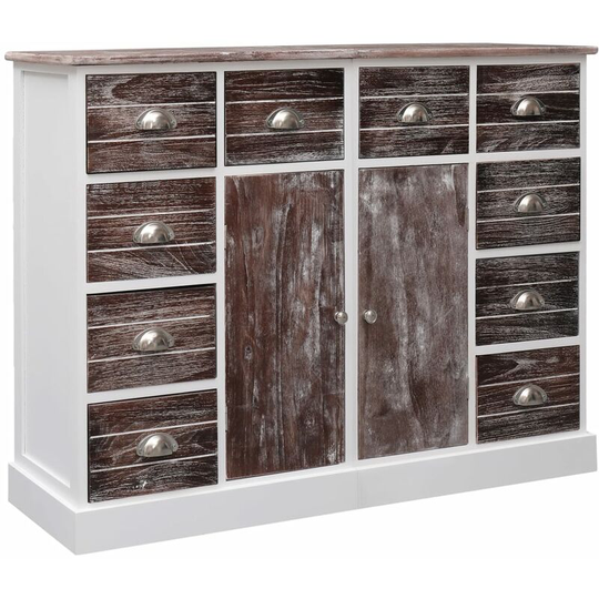 Sideboard with 10 Drawers Brown 113x30x79 cm Wood - Brown