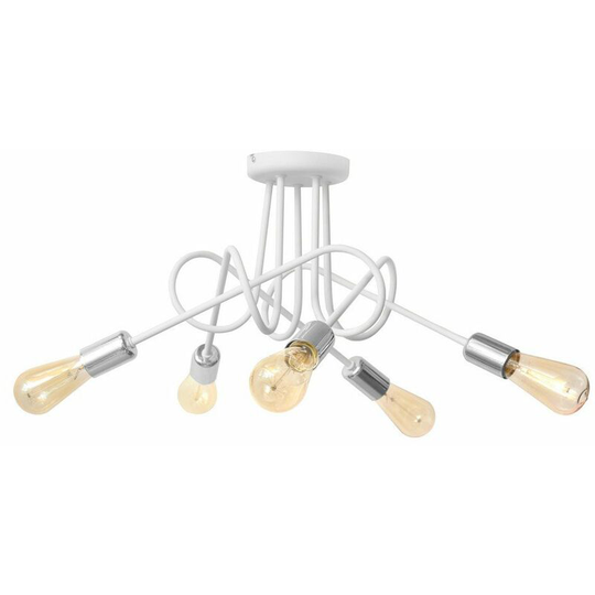 Helam Oxford Multi Arm Semi Flush Ceiling Light White, Chrome 50cm