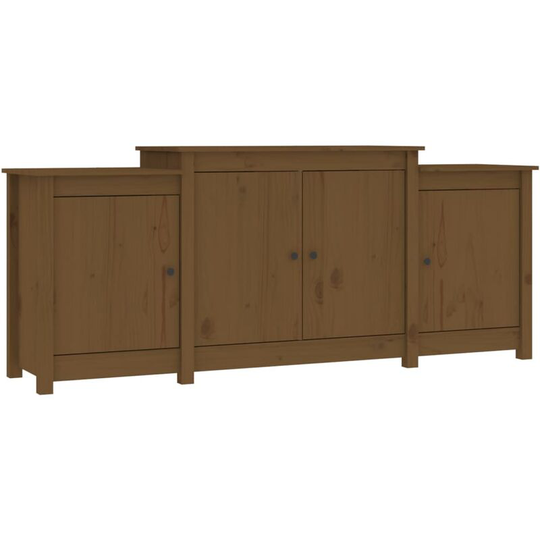 Sideboard Honey Brown 164x37x68 cm Solid Wood Pine Vidaxl Brown