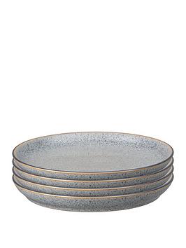 Denby Studio Grey 4-Piece Coupe Dinner Plate Set