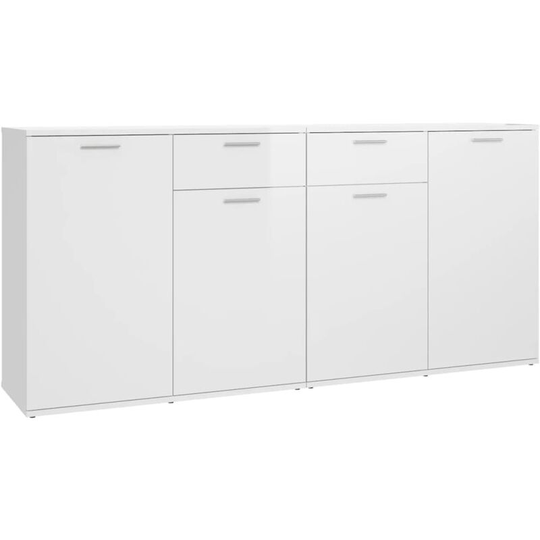 Sideboard High Gloss White 160x36x75 cm Engineered Wood Vidaxl White