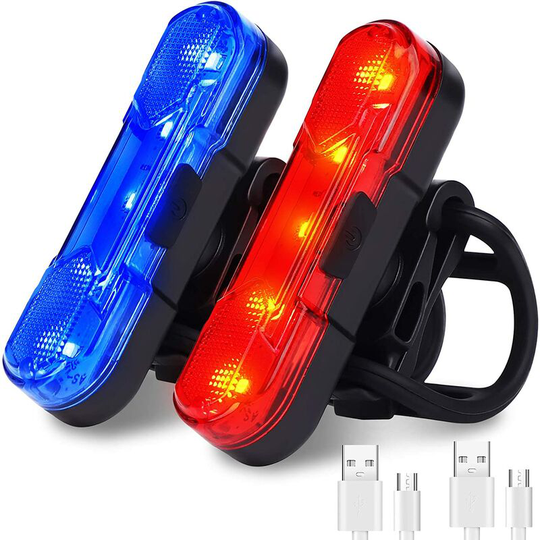Pack Waterproof usb Rechargeable Bike Rear Lights with 4 Light Modes for Cycling Safety