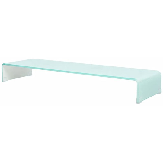 Hommoo - tv Stand/Monitor Riser Glass White 100x30x13 cm VD10334