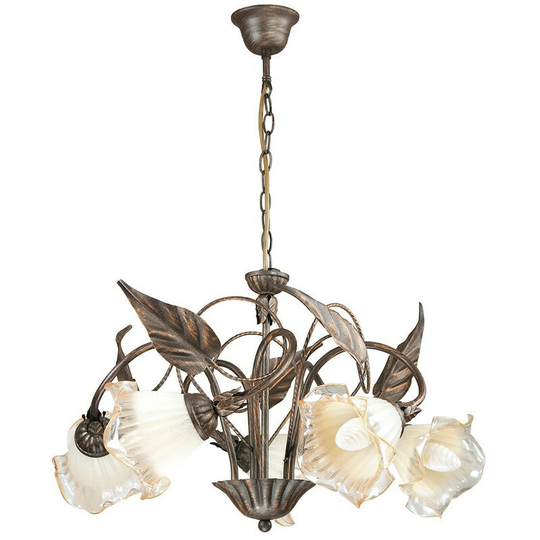 Fan Europe autunno 5 Light Multi Arm Pendant Ceiling Light Brown 62x40cm