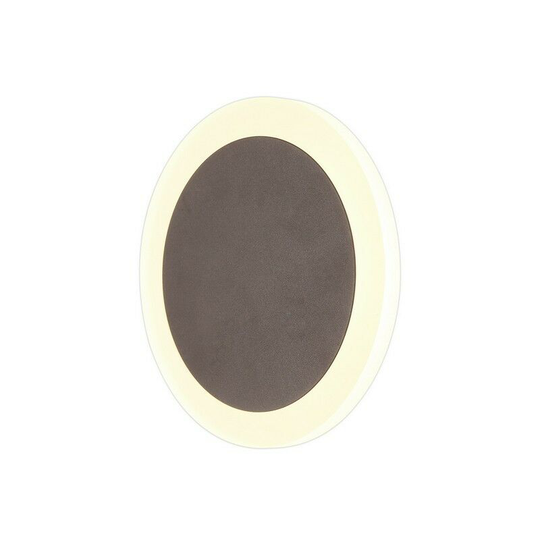 Magnetic Base Wall Lamp, 12W led 3000K 498lm, 15, 19cm Round Centre, Coffee, Acrylic Frosted Diffuser - Luminosa Lighting