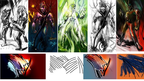 Digital Illustration Superhero Figure Drawing with KRITA