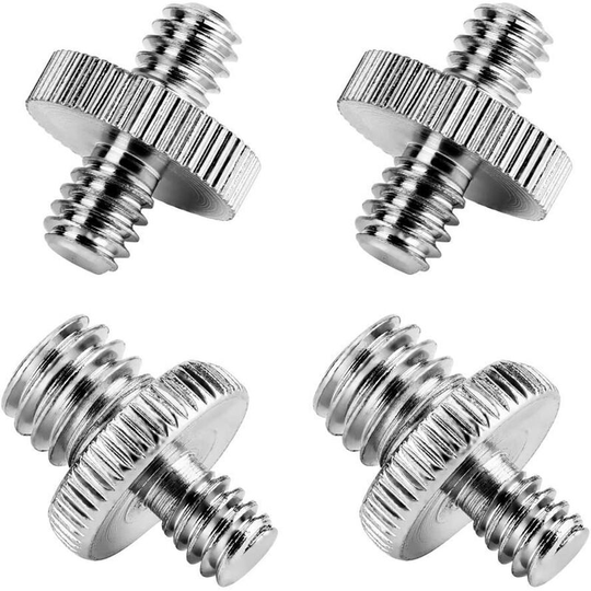 Monly - 1/4 Inch Male to 1/4 Inch Male Screw 1/4 Inch Male to 3/8 Inch Male Threaded Screw Adapter Connector for Camera/Tripod/Monopod/Ball