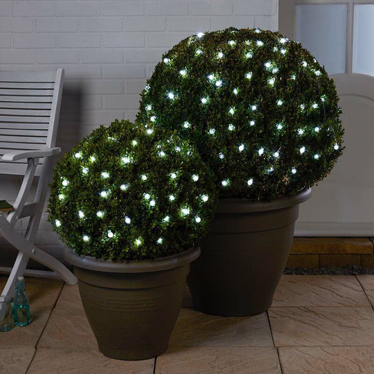 10m Solar Power Multi Function Clear Berry led Fairy String Lights | Outdoor Garden - White