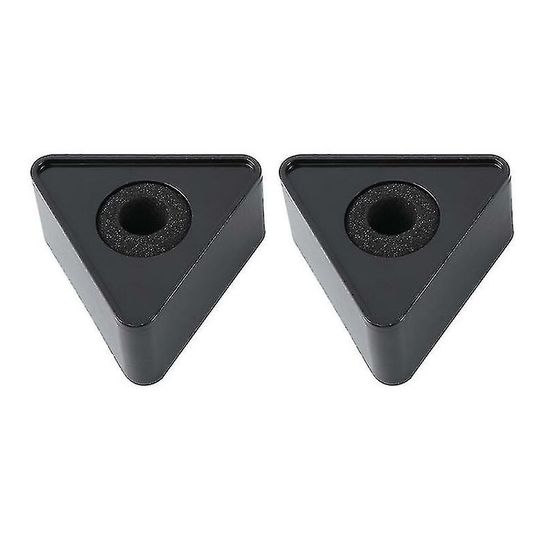 2pcs Portable Abs Injection Molding Triangle Shaped Interview Mic Microphone Logo Flag Station Logo (black) - Muff