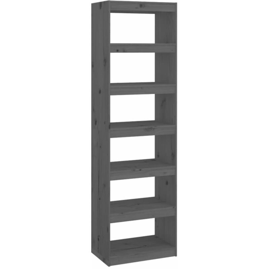 Book Cabinet/Room Divider Grey 60x30x199.5 cm Solid Wood Pine Vidaxl Grey