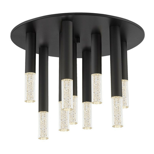 Zumaline One Integrated led Semi Flush Ceiling Light, Matt Black, 9 Light, 4050lm, 3000K