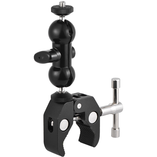 Dual Ballhead Arm Super Clamp Mount Multi-functional Double Ball Adapter for dslr Camera Monitor led Video Light External Mic
