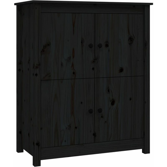 Sideboard Black 83x41.5x100 cm Solid Wood Pine vidaXL - Black