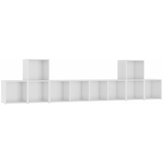 5 Piece tv Cabinet Set High Gloss White Engineered Wood Vidaxl White