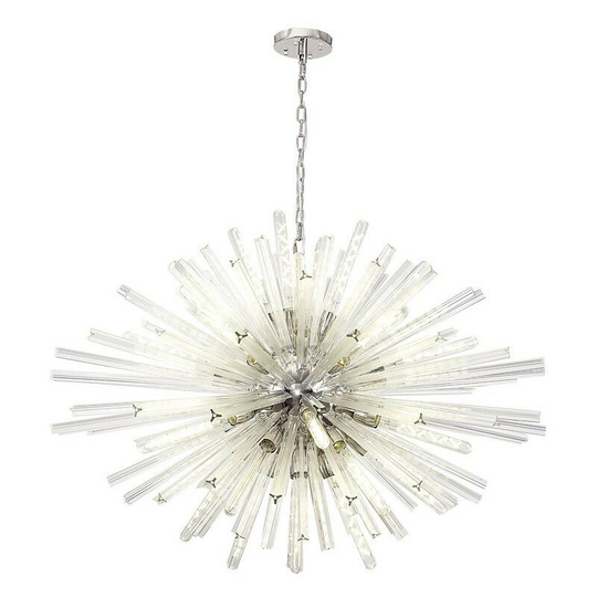 Luminosa Lighting - Luminosa 32 Light E27, Oval Pendant Polished Nickel , Clear Glass