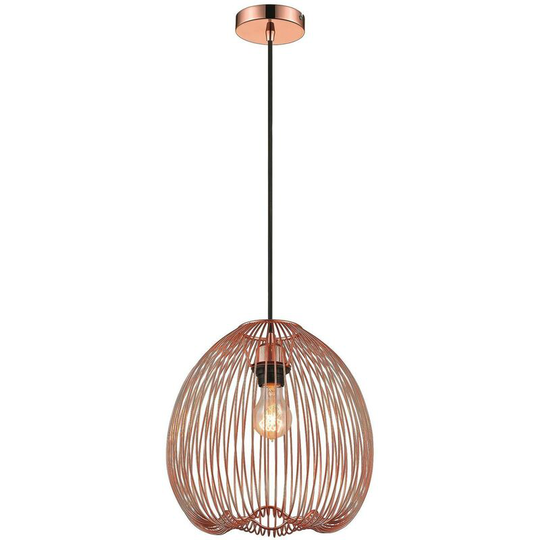 Spring Lighting - 1 Light Wire Ceiling Pendant Copper, E27