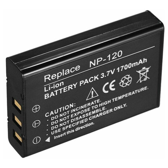 Monly - NP-120 Replacement Battery 1700mAh for Ordro Andoer D395/AC3/AC5 Camcorders, Model: Black