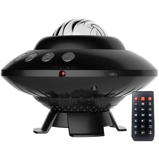 Led Aurora Projector Star Projection Lamp bt Speaker Night Light with Remote Control for Baby Kids Adults Bedroom Atmosphere Lamp,Black - Black