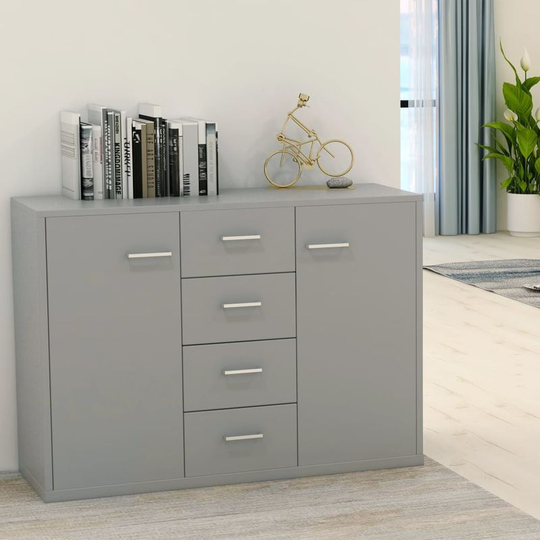 Sideboard Grey 88x30x75 cm Chipboard VD31721 - Hommoo