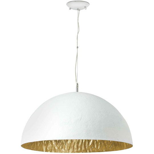 Faro Magma-Q - 3 Light Dome Ceiling Pendant White, Gold, E27
