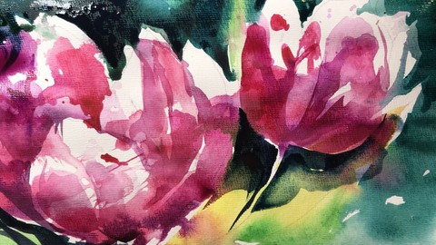 Watercolor Expression. Tulips Variations. (English)