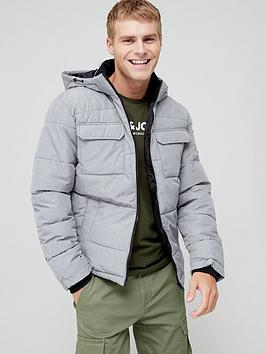 Jack & Jones Brady Padded Jacket - Light Grey Melange, Light Grey Melange, Size S, Men