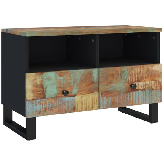 Vidaxl - tv Cabinet 70x33x46cm Solid Wood Reclaimed Black