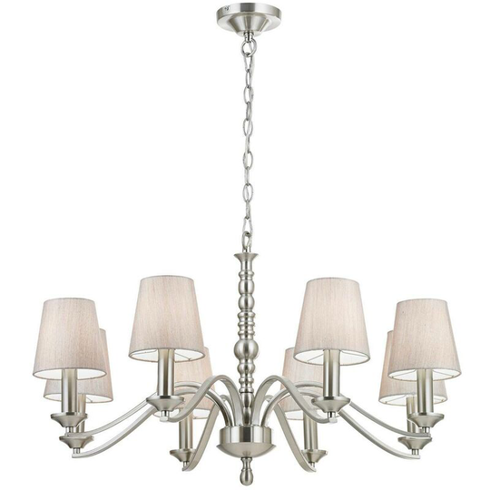 Endon Collection Lighting - Endon Astaire - 8 Light Multi Arm Chandelier Satin Nickel Finish, E14